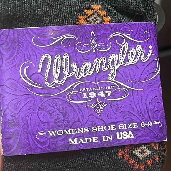 Wrangler Black and Brown Southwest Style Women’s Socks - Picture 7 of 8